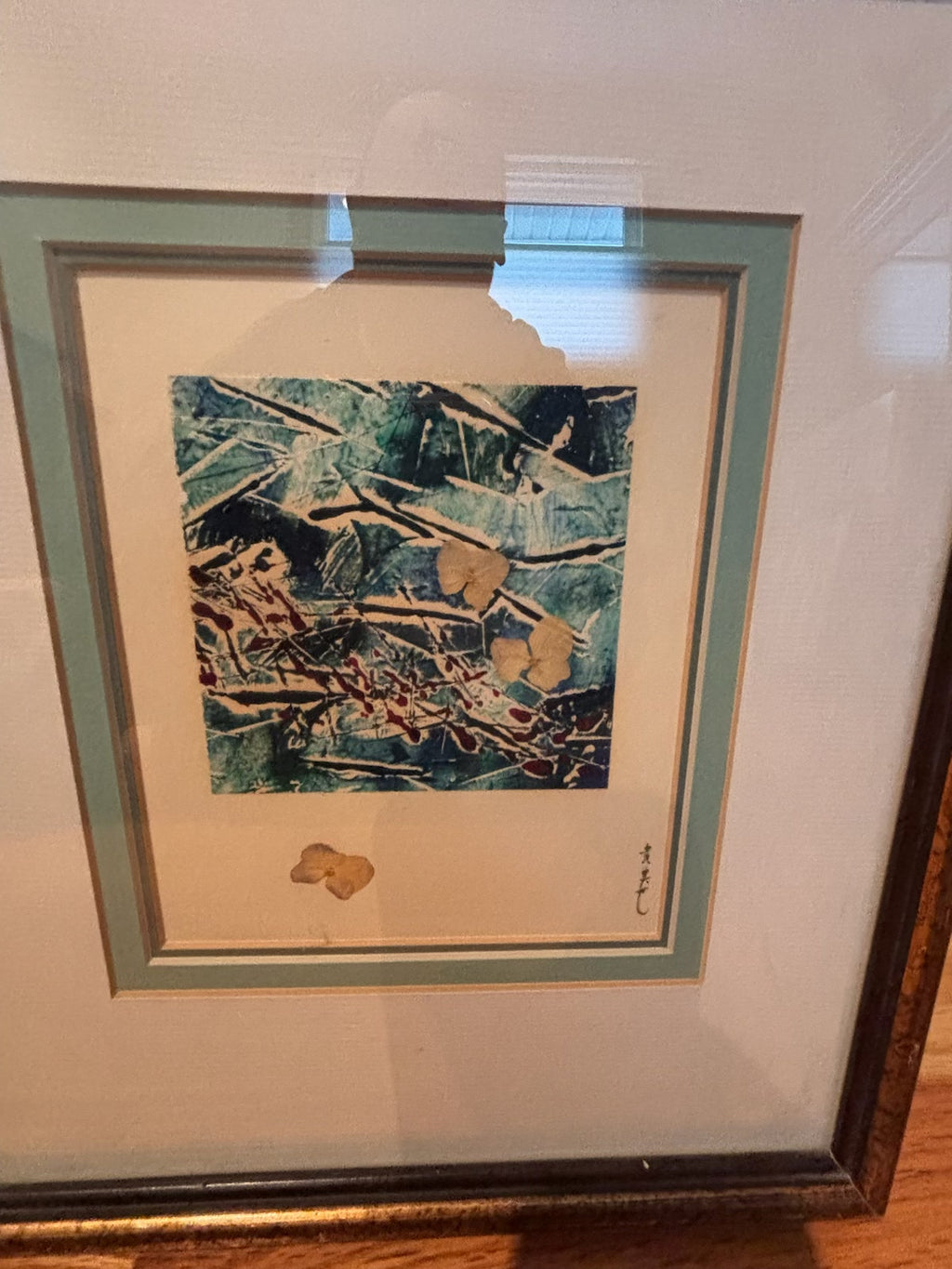 R210 Set of 2 vintage framed abstract prints