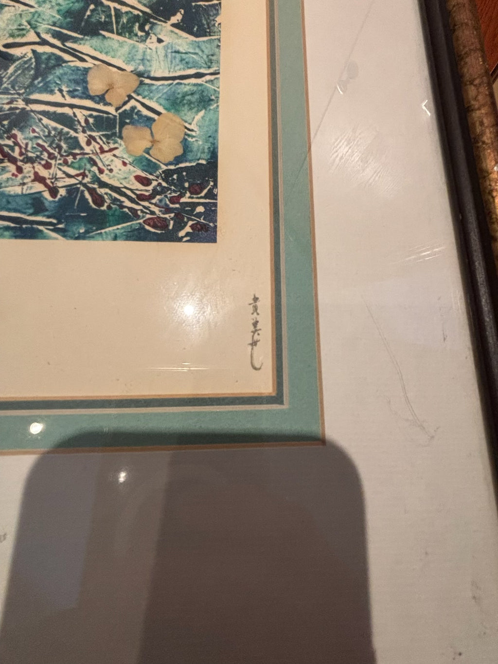 R210 Set of 2 vintage framed abstract prints