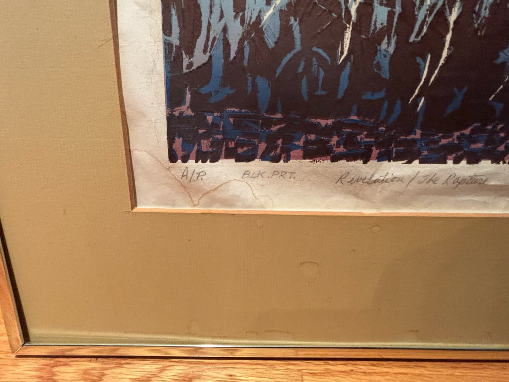 R210 Set of 2 vintage framed abstract prints