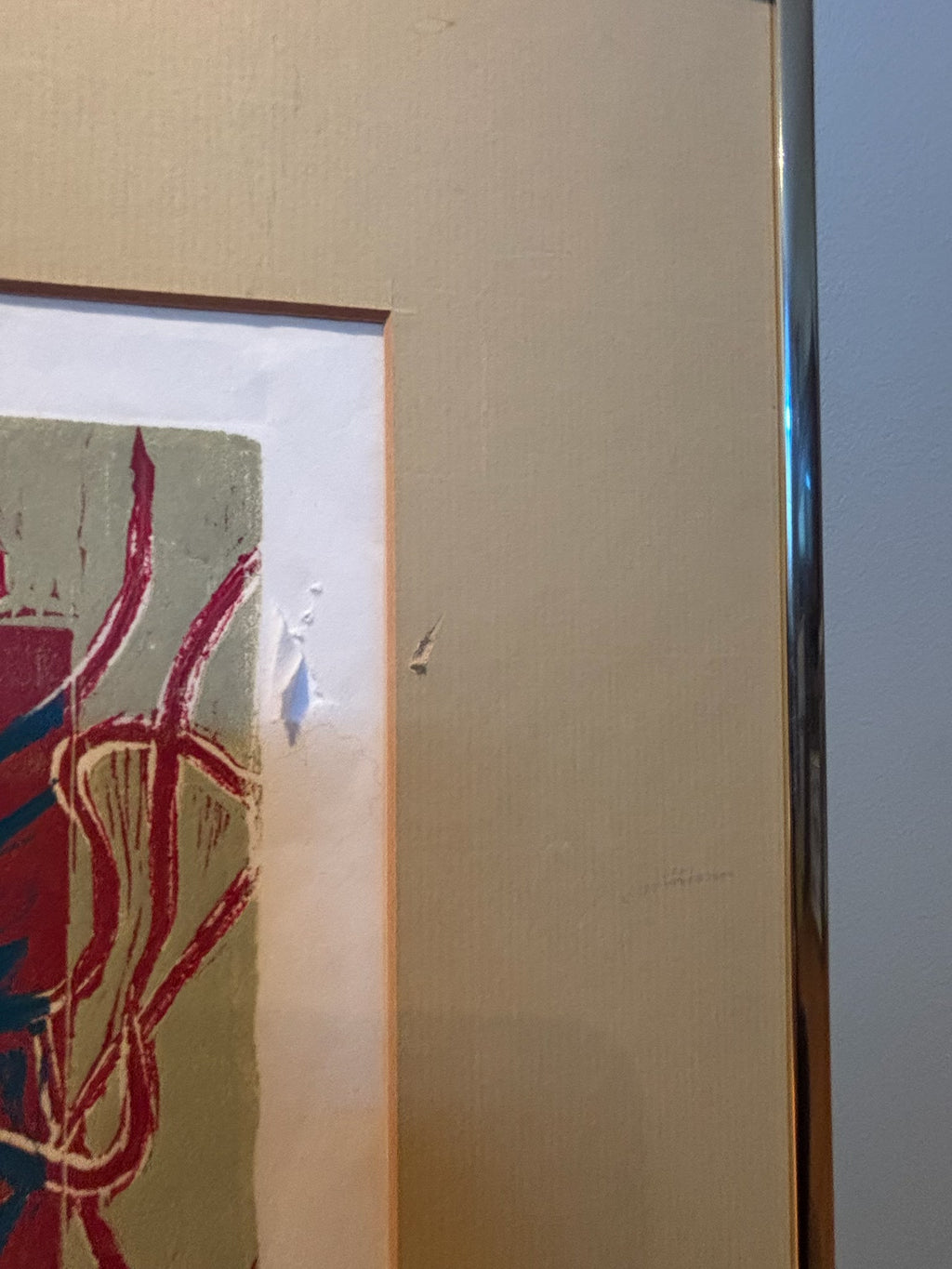 R210 Set of 2 vintage framed abstract prints