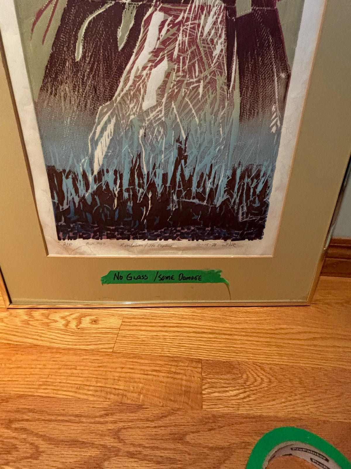 R210 Set of 2 vintage framed abstract prints