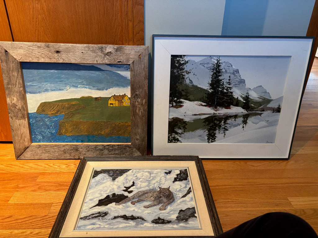 R211 Set of 3 framed landscape artworks