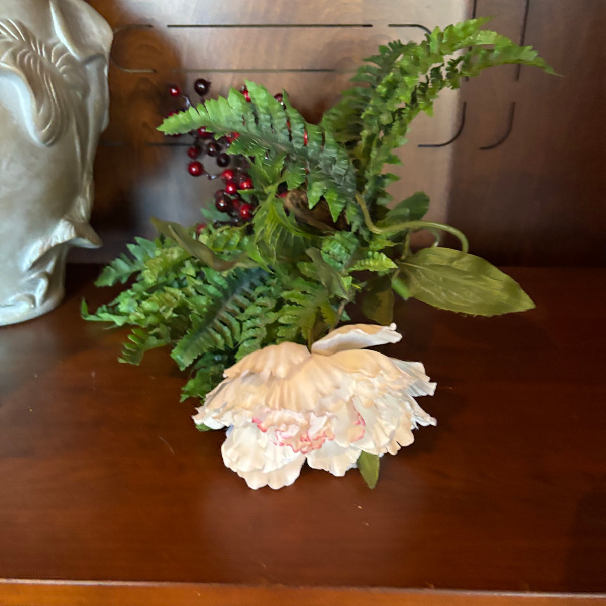 R129 Artificial Flowers and Bowring ceramic vase Grouping