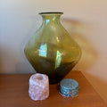 R136 Home Decor Grouping (large green glass vase and more)