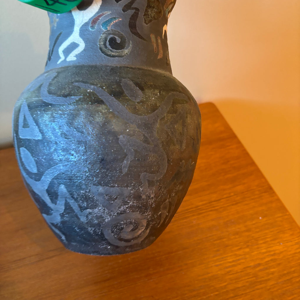R140 Home Decor Grouping (pottery vase and terracotta mask)