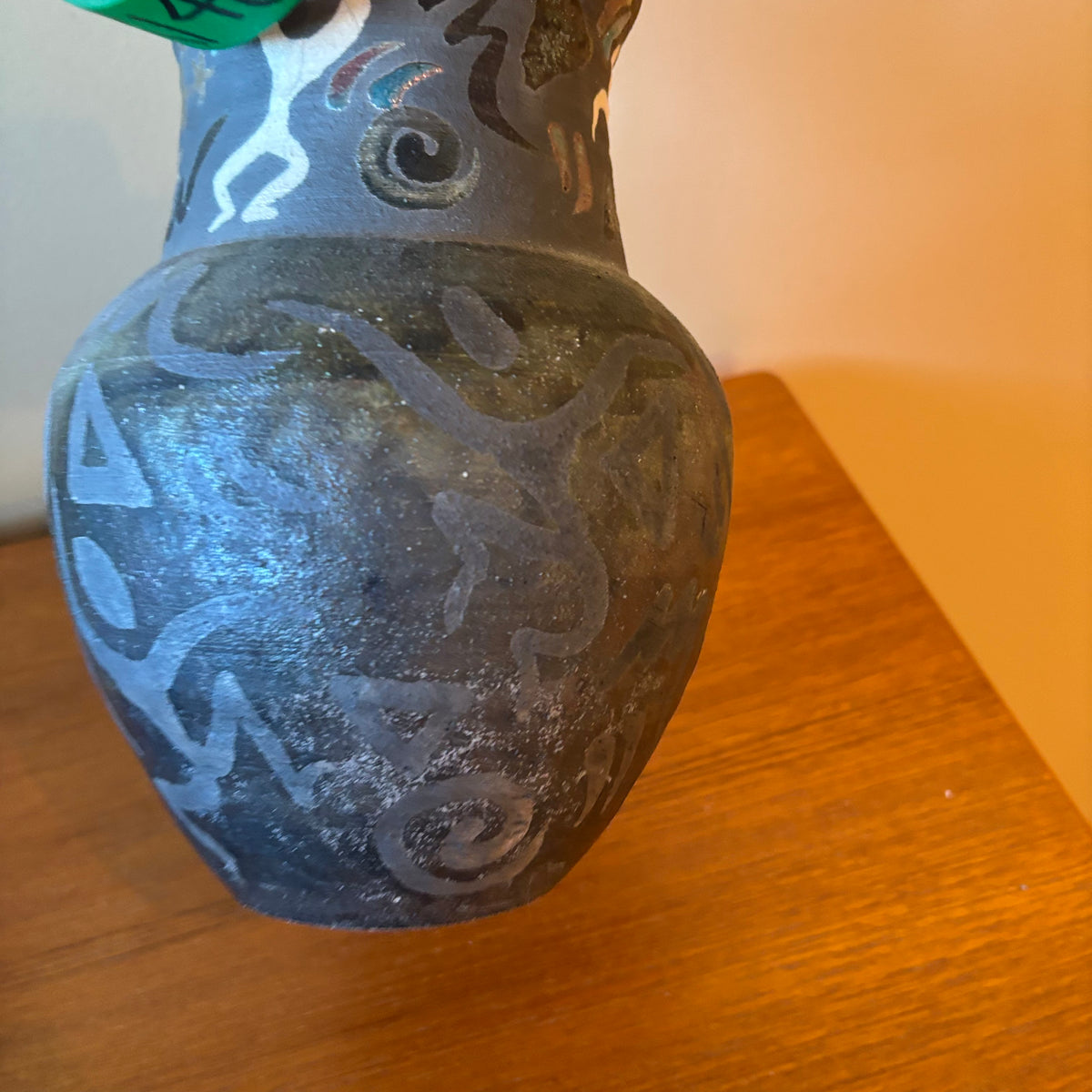 R140 Home Decor Grouping (pottery vase and terracotta mask)