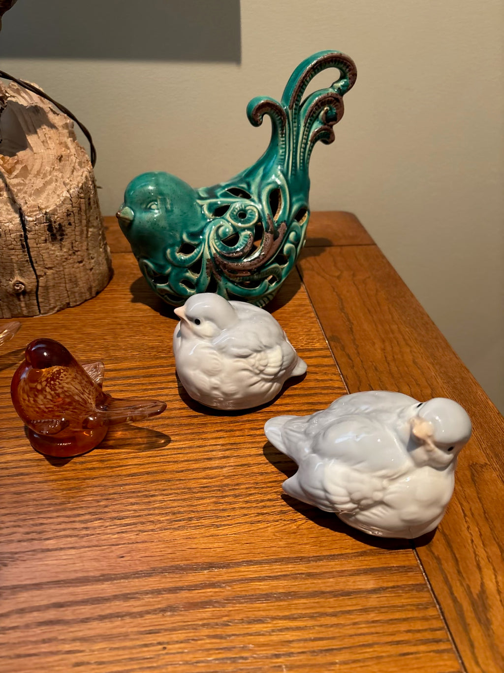 R221 Bird Figurines and More Grouping (glass birds and more)