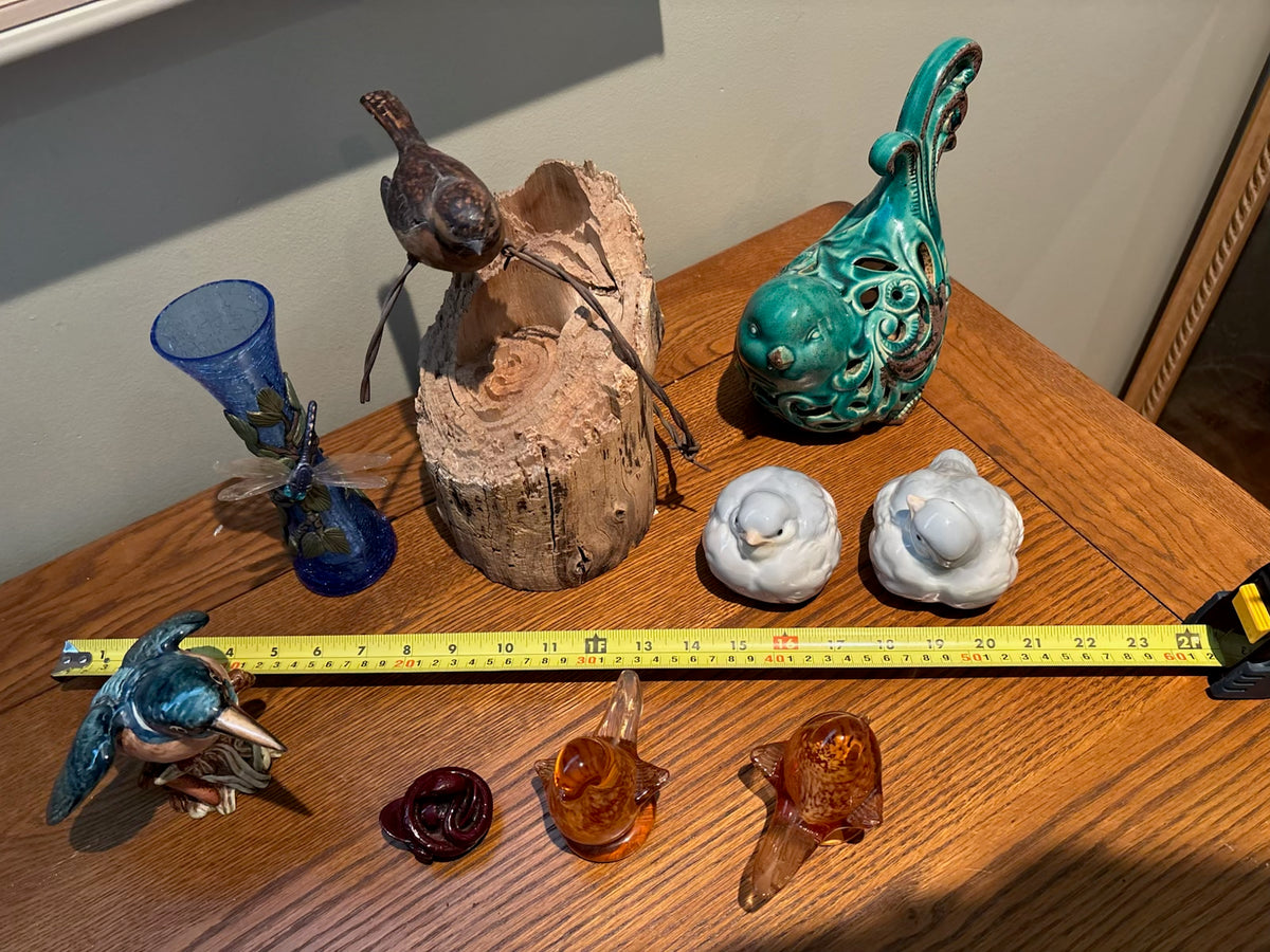 R221 Bird Figurines and More Grouping (glass birds and more)