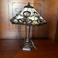 R149 Tiffany style lamp with flloral glass shade