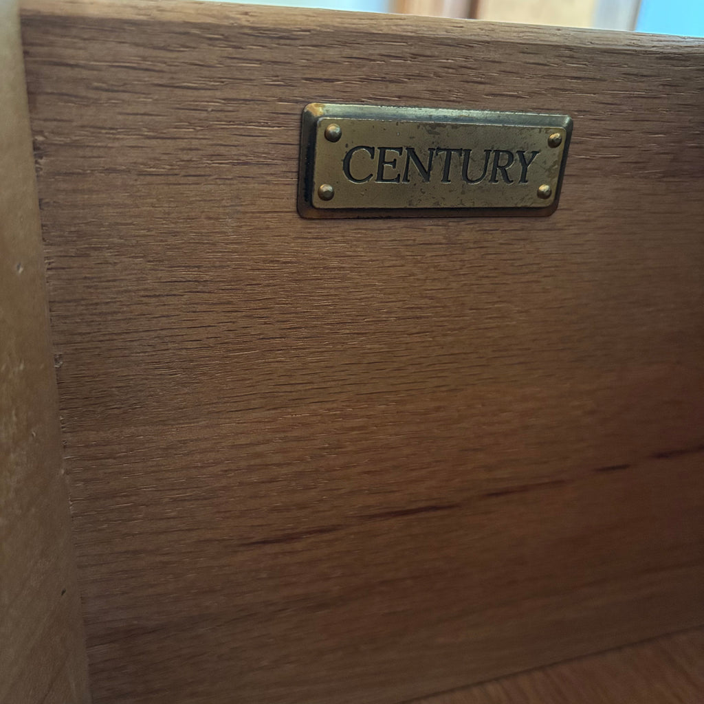 R153 Century off white wooden curved 8 drawer dresser (45" high and 22" deep) ***very heavy
