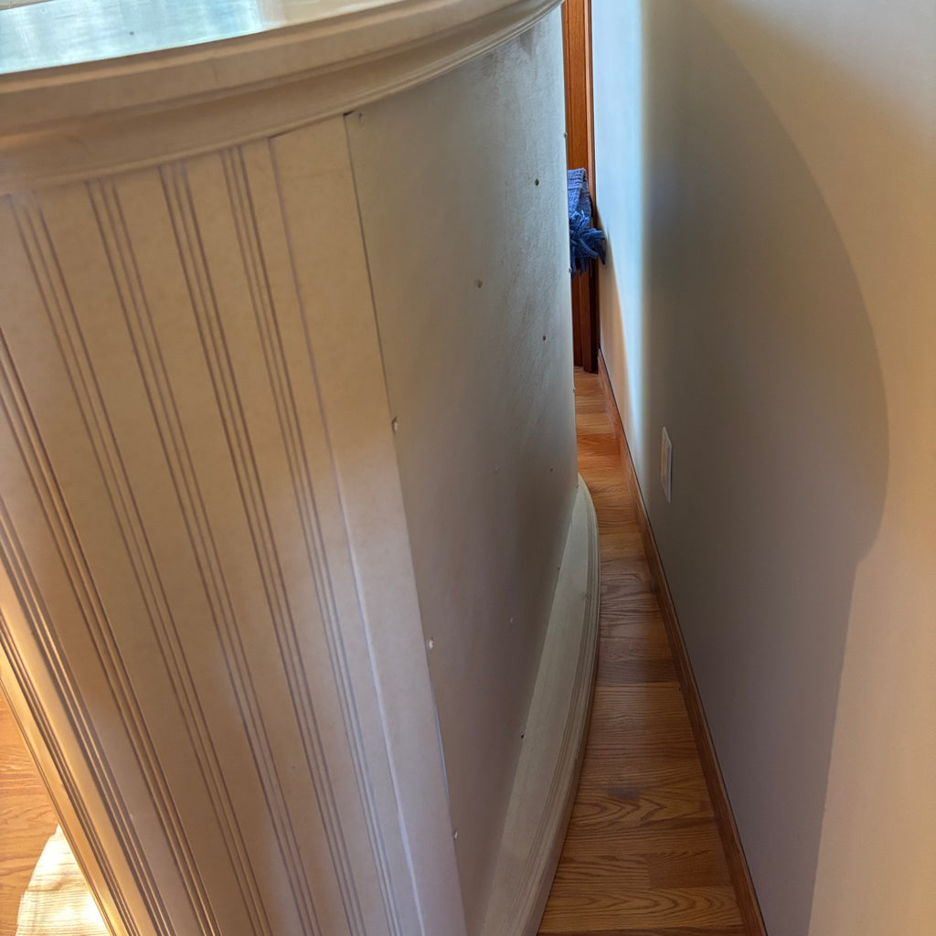 R153 Century off white wooden curved 8 drawer dresser (45" high and 22" deep) ***very heavy
