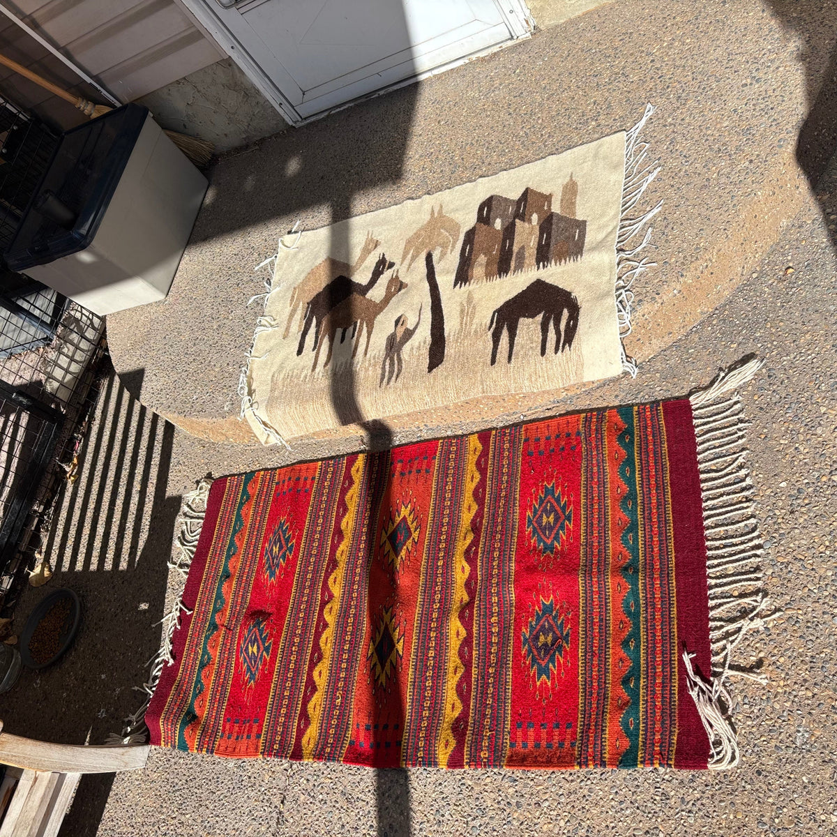 R154 2 Vintage Wool Area Rugs