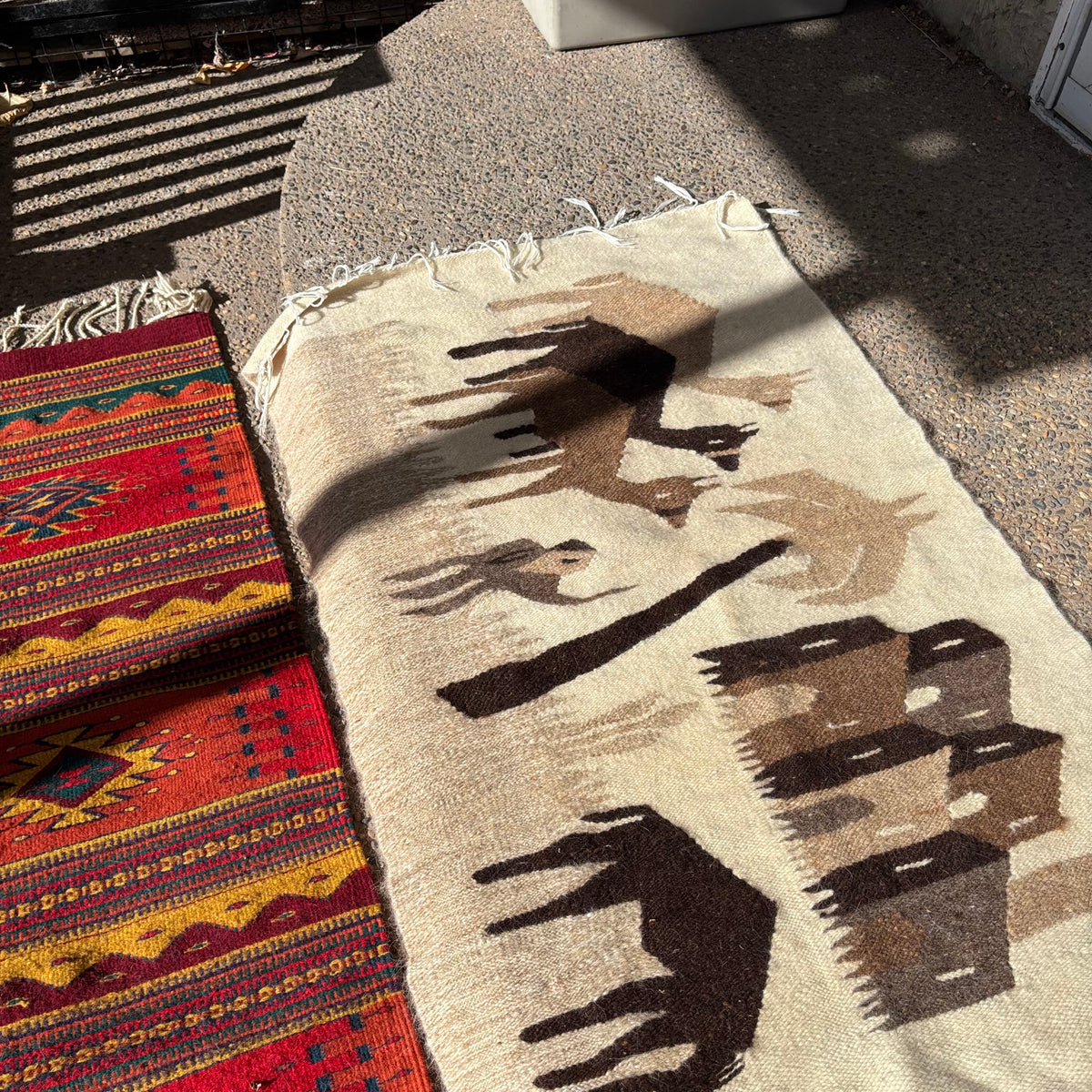 R154 2 Vintage Wool Area Rugs