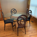 R156A Contemporary Cut Steel Framed table with 4 chairs