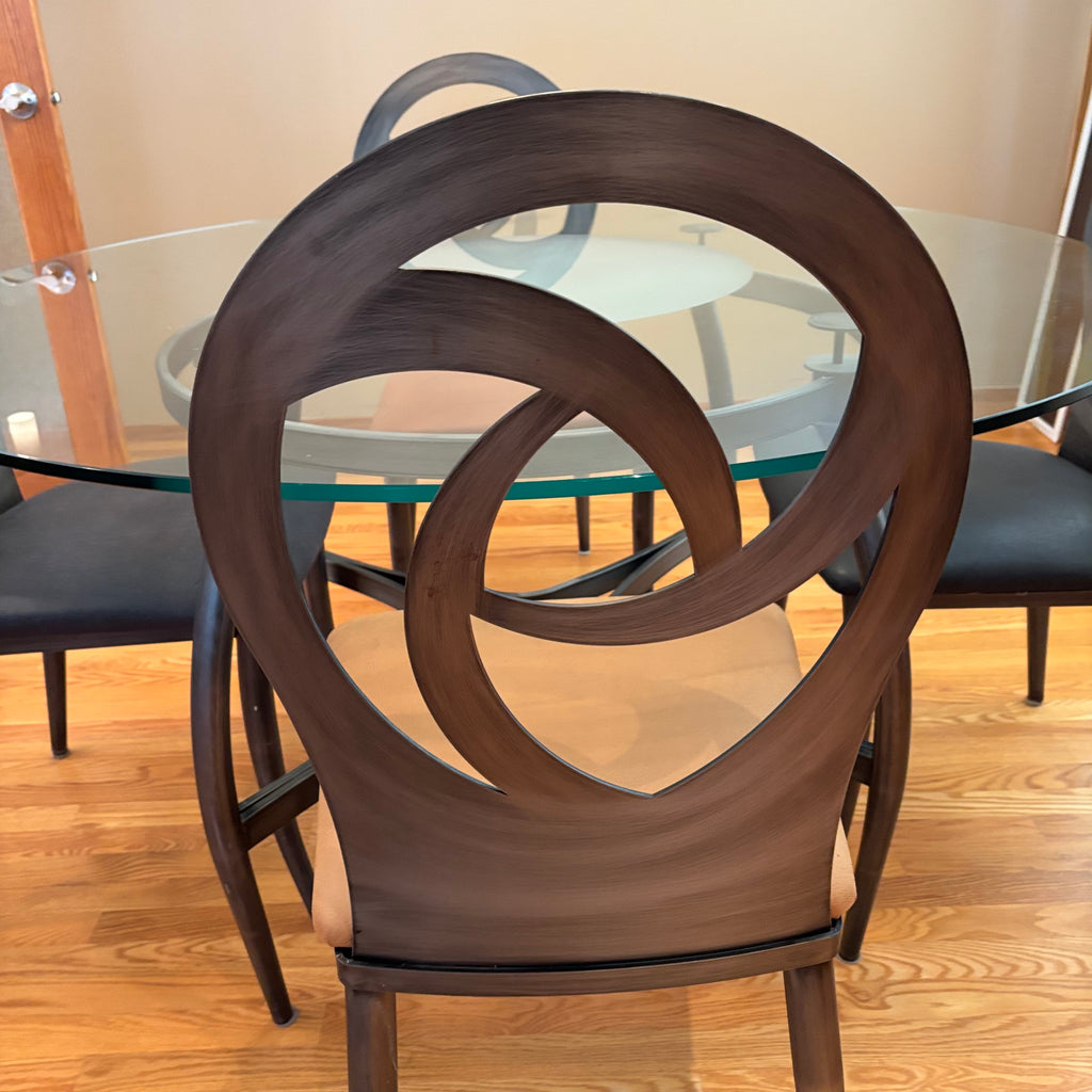 R156A Contemporary Cut Steel Framed table with 4 chairs