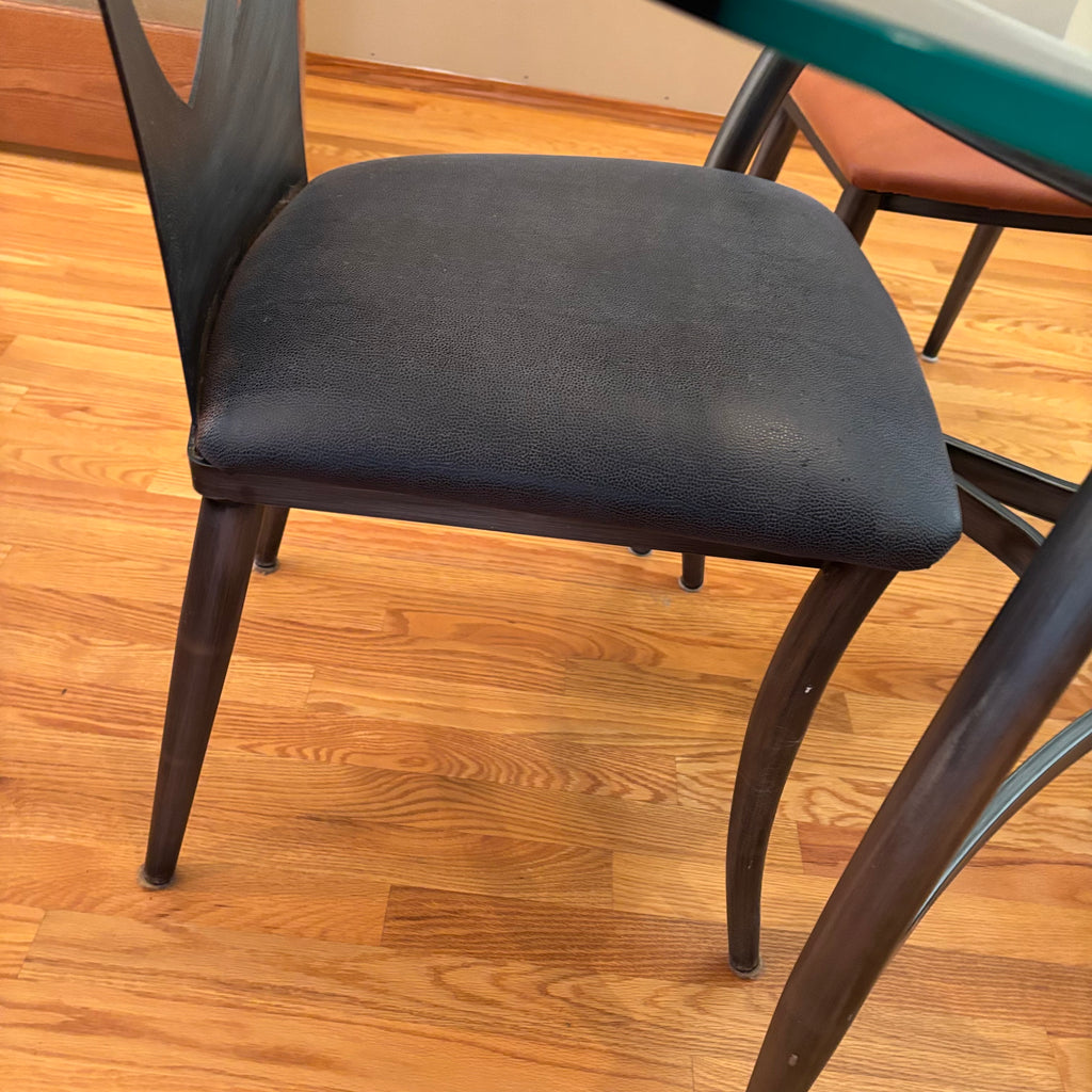 R156A Contemporary Cut Steel Framed table with 4 chairs