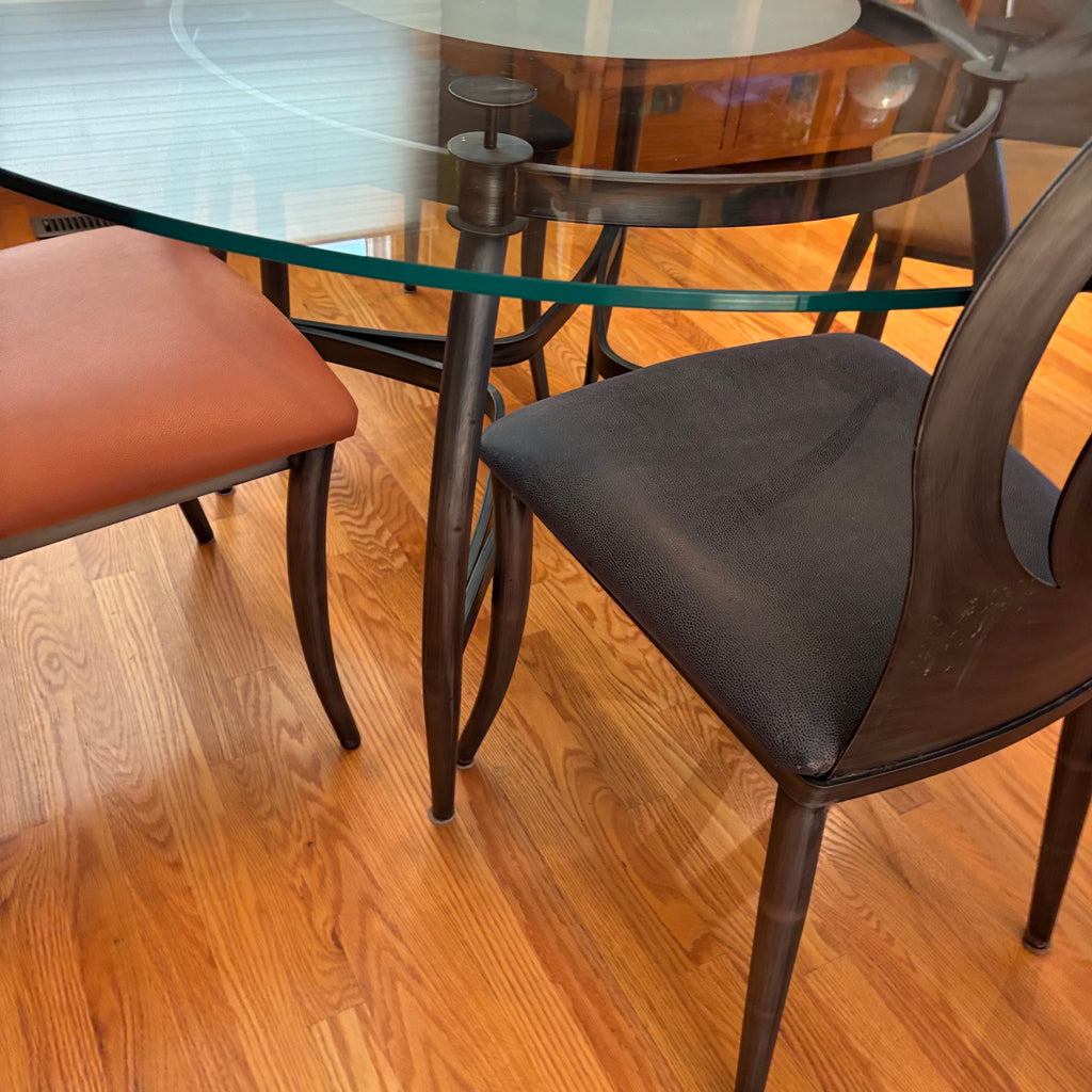 R156A Contemporary Cut Steel Framed table with 4 chairs