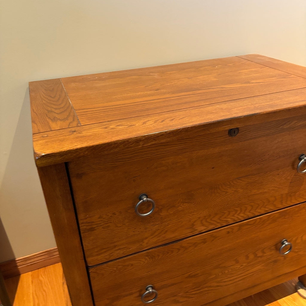 R158 Solid Wood two drawer file cabinet (34" x 32" 21")
