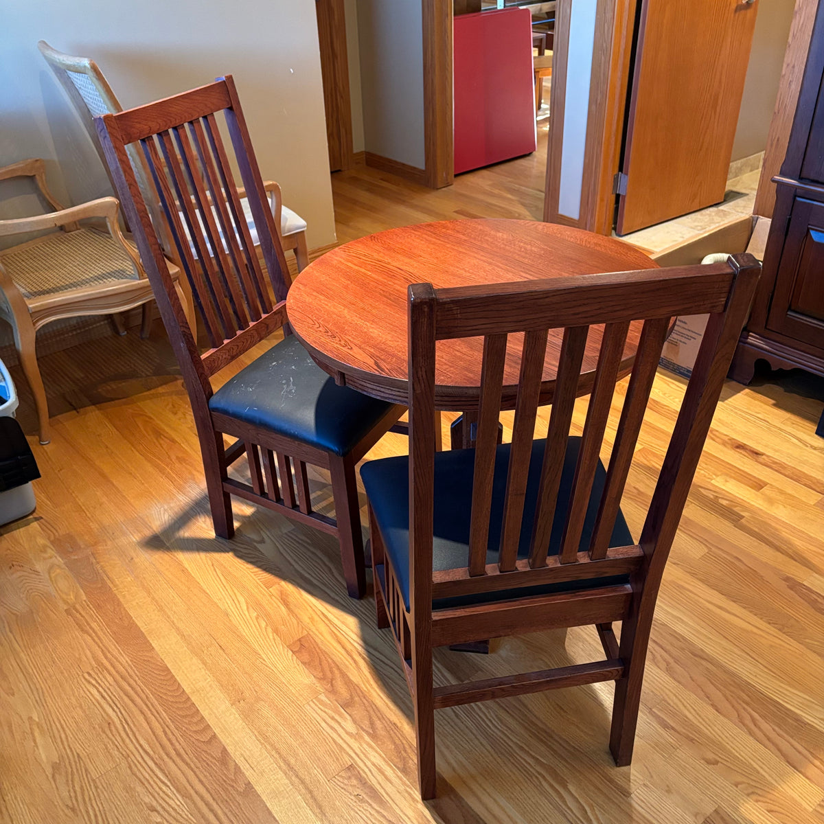 R159A Wooden dinette style table with two chairs