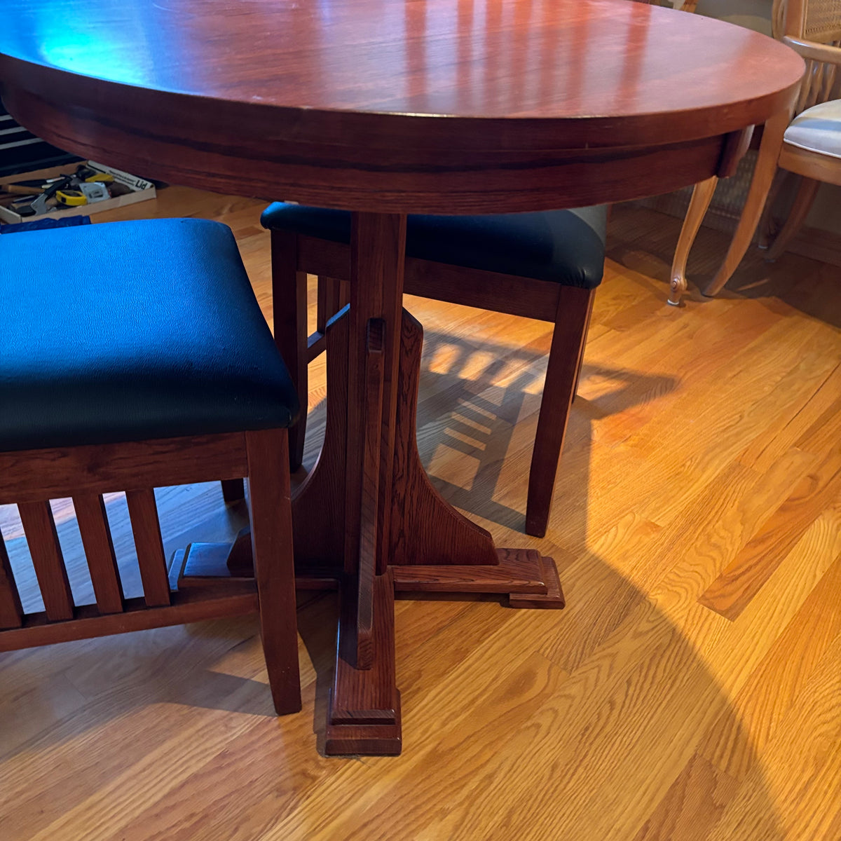 R159A Wooden dinette style table with two chairs