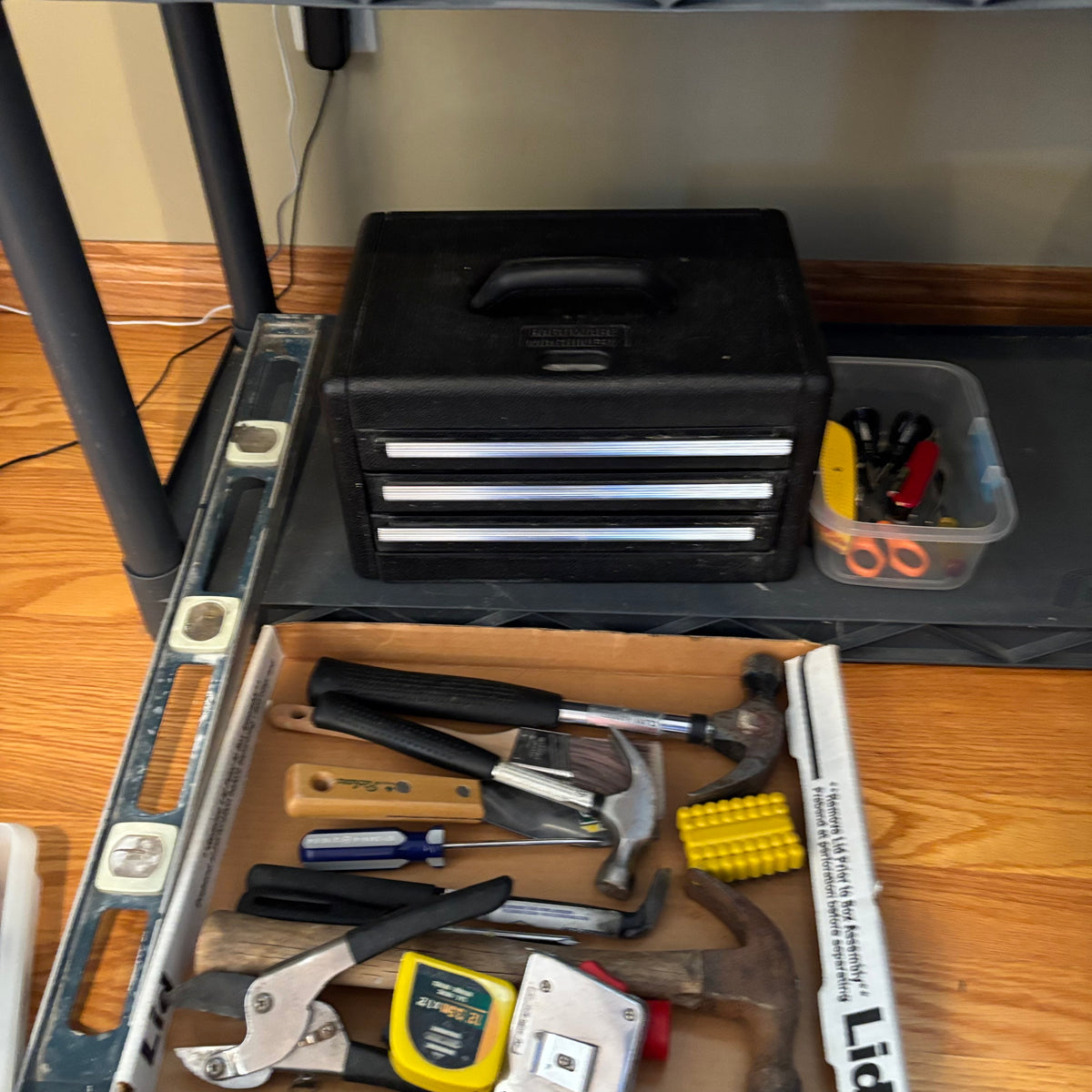 R162 Home Grouping (plastic shelving, black glass tiles and more) ***stereo pictured behind trolley NOT included