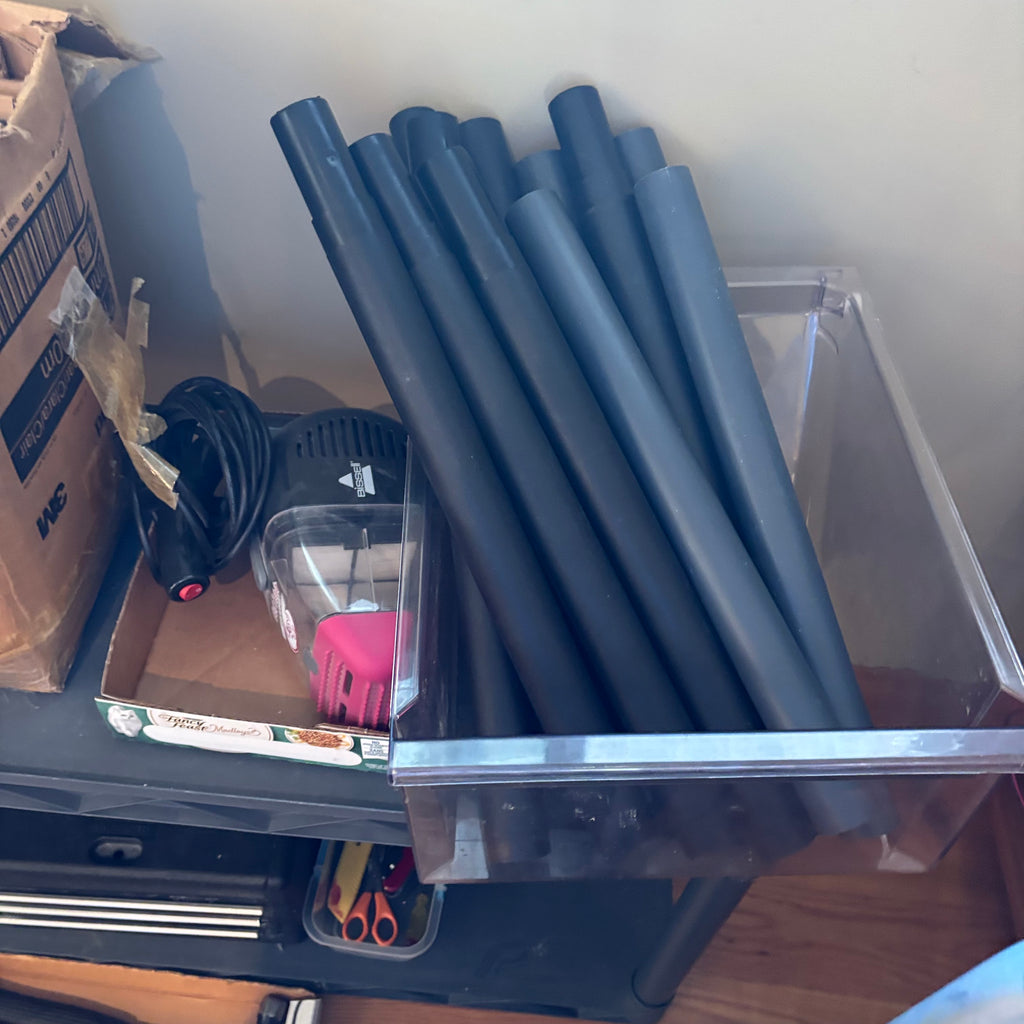 R162 Home Grouping (plastic shelving, black glass tiles and more) ***stereo pictured behind trolley NOT included