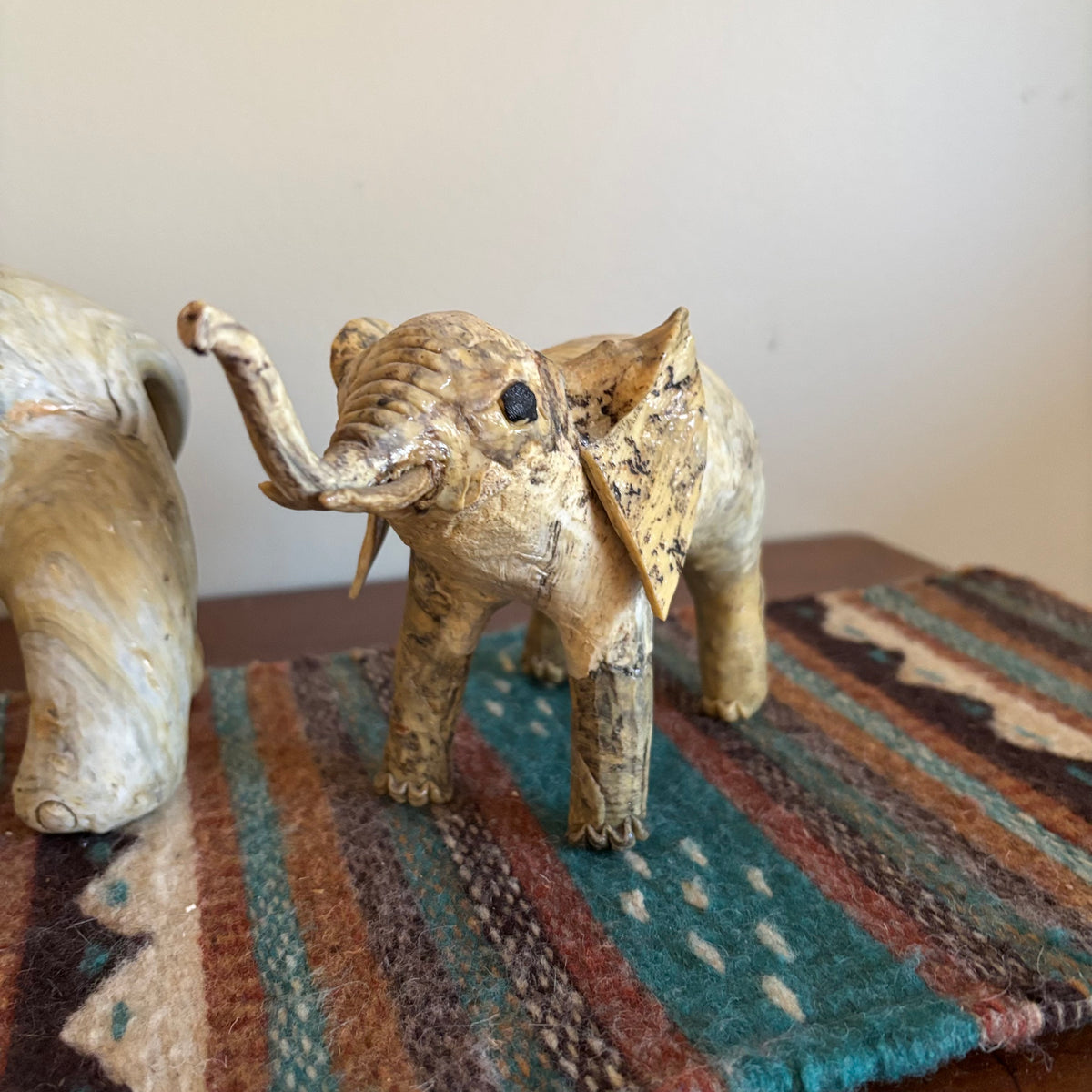 R165 Set of 2 paper mache?  elephants