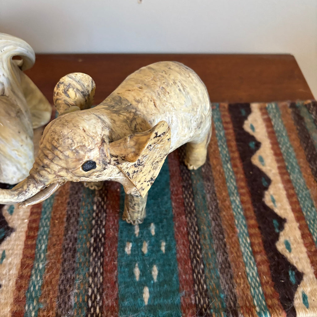 R165 Set of 2 paper mache?  elephants