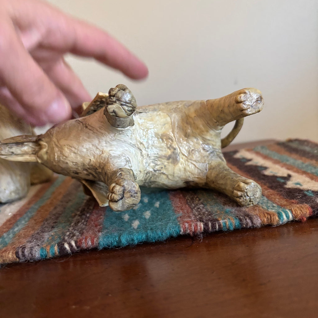 R165 Set of 2 paper mache?  elephants
