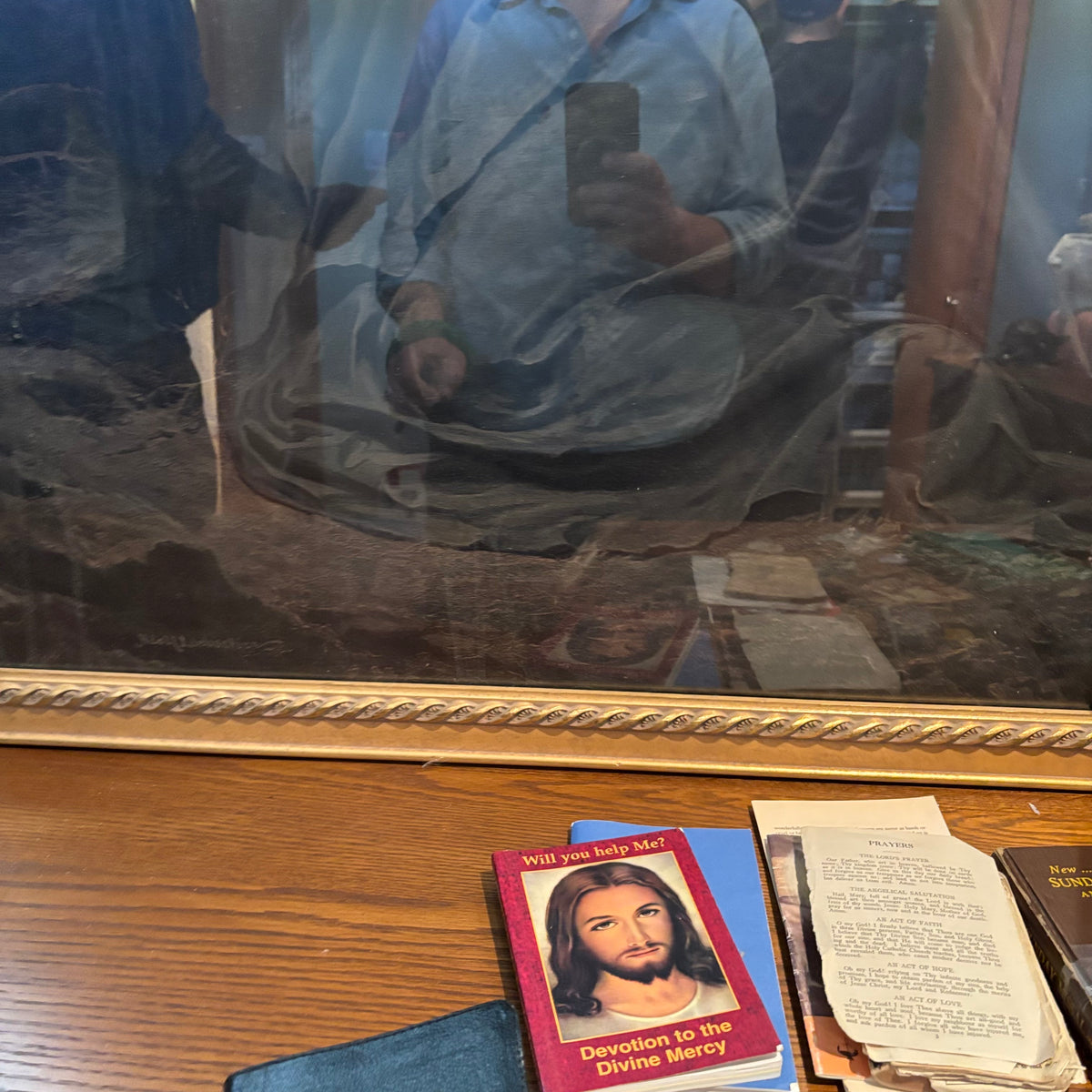 R177 Religious Grouping (large framed Mary artwork and more)