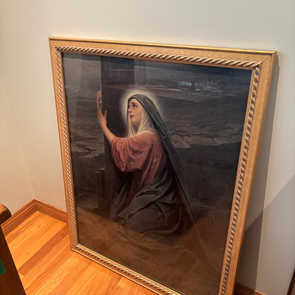 R177 Religious Grouping (large framed Mary artwork and more)