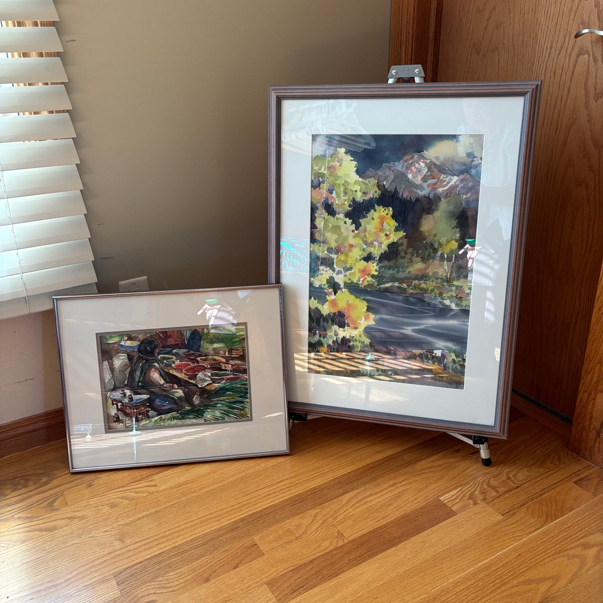 R187 Set of 2 framed nature watercolour prints