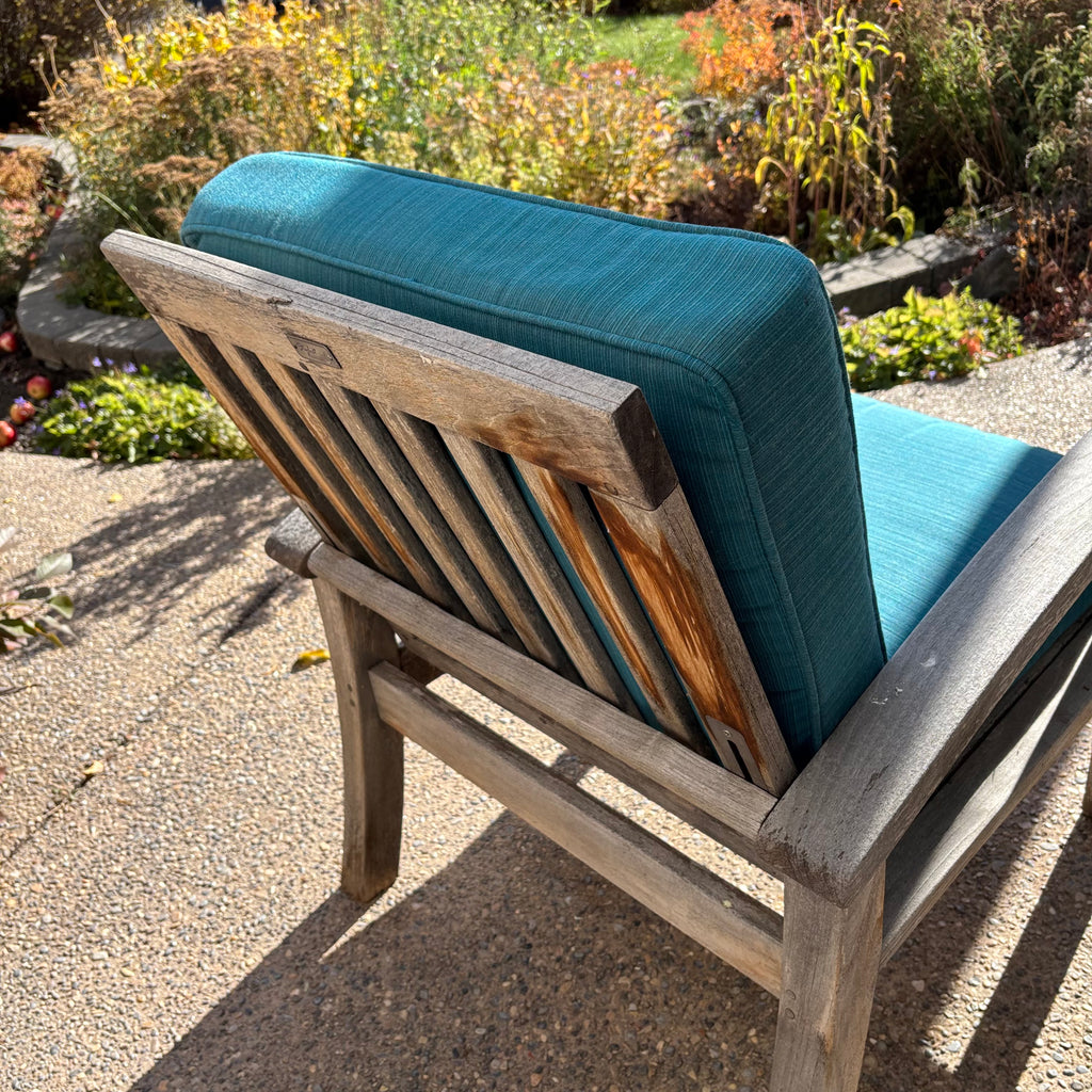 R196 Teak framed patio chair