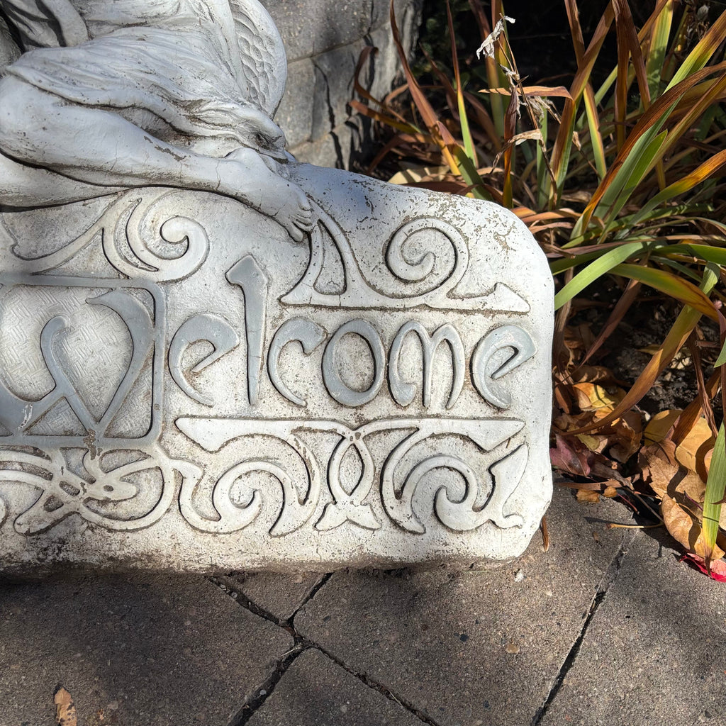 R302 14” tall heavy concrete Angel Garden Statue