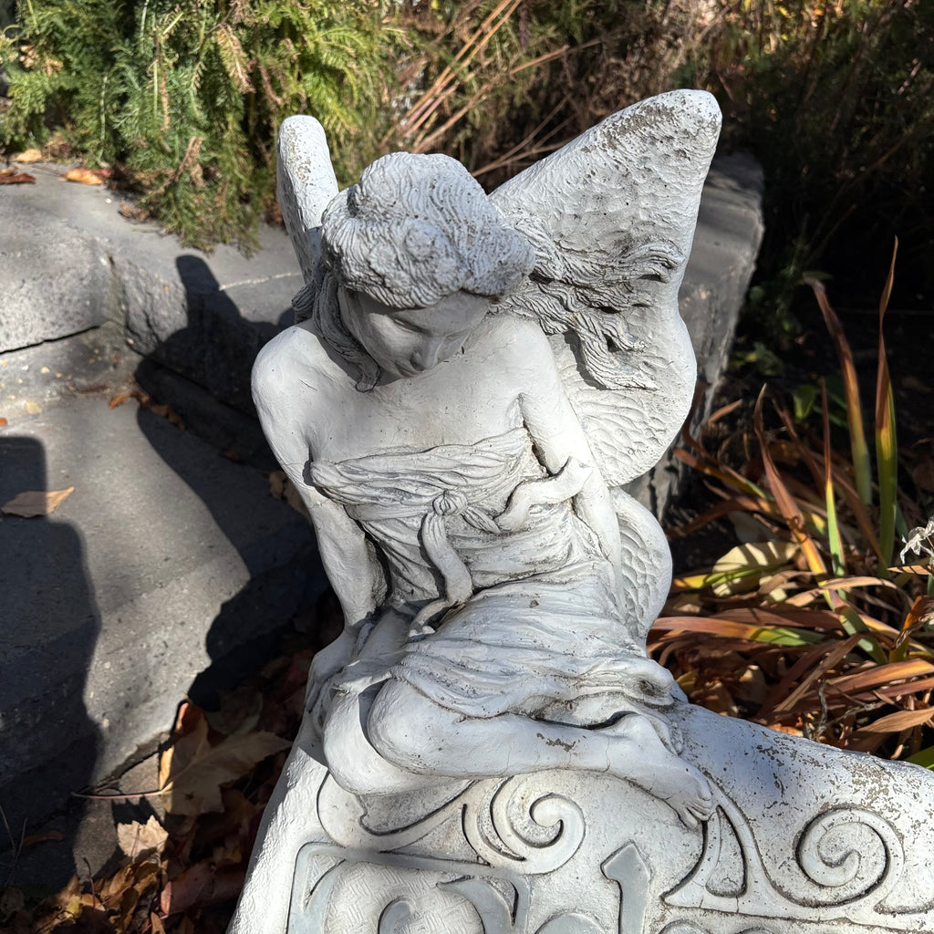 R302 14” tall heavy concrete Angel Garden Statue