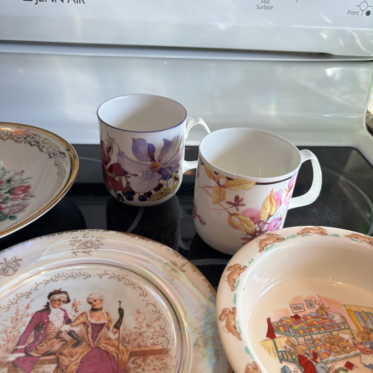 R307 Vintage China Grouping (assorted plates and more)