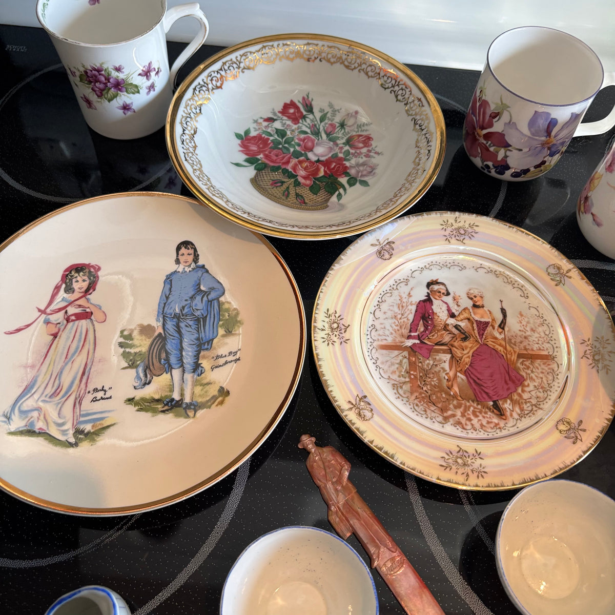 R307 Vintage China Grouping (assorted plates and more)