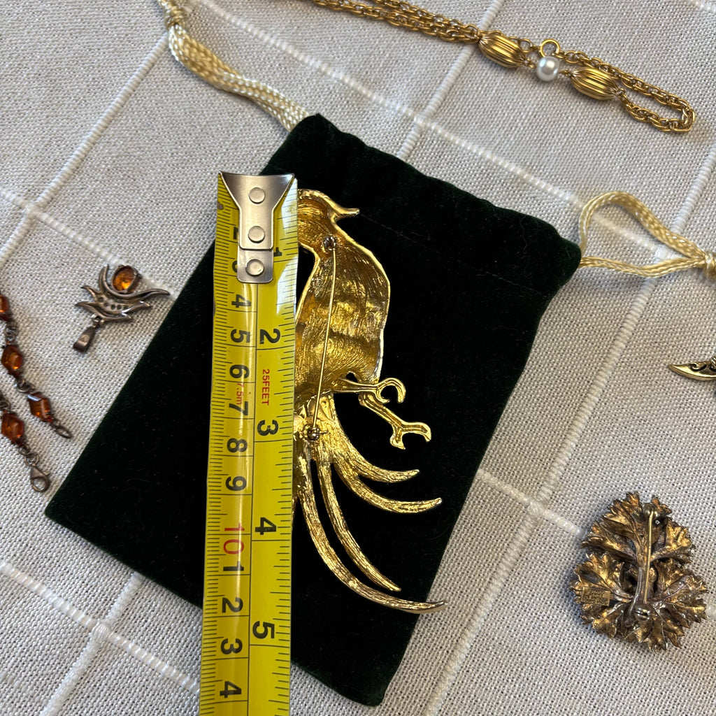 R317 Vintage Fashion Jewelry Grouping (Peacock pin and more)