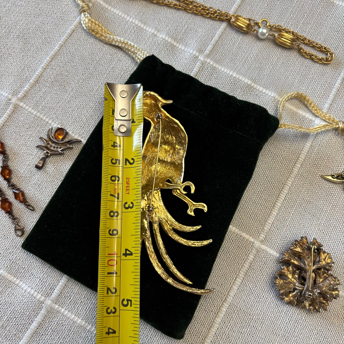 R317 Vintage Fashion Jewelry Grouping (Peacock pin and more)