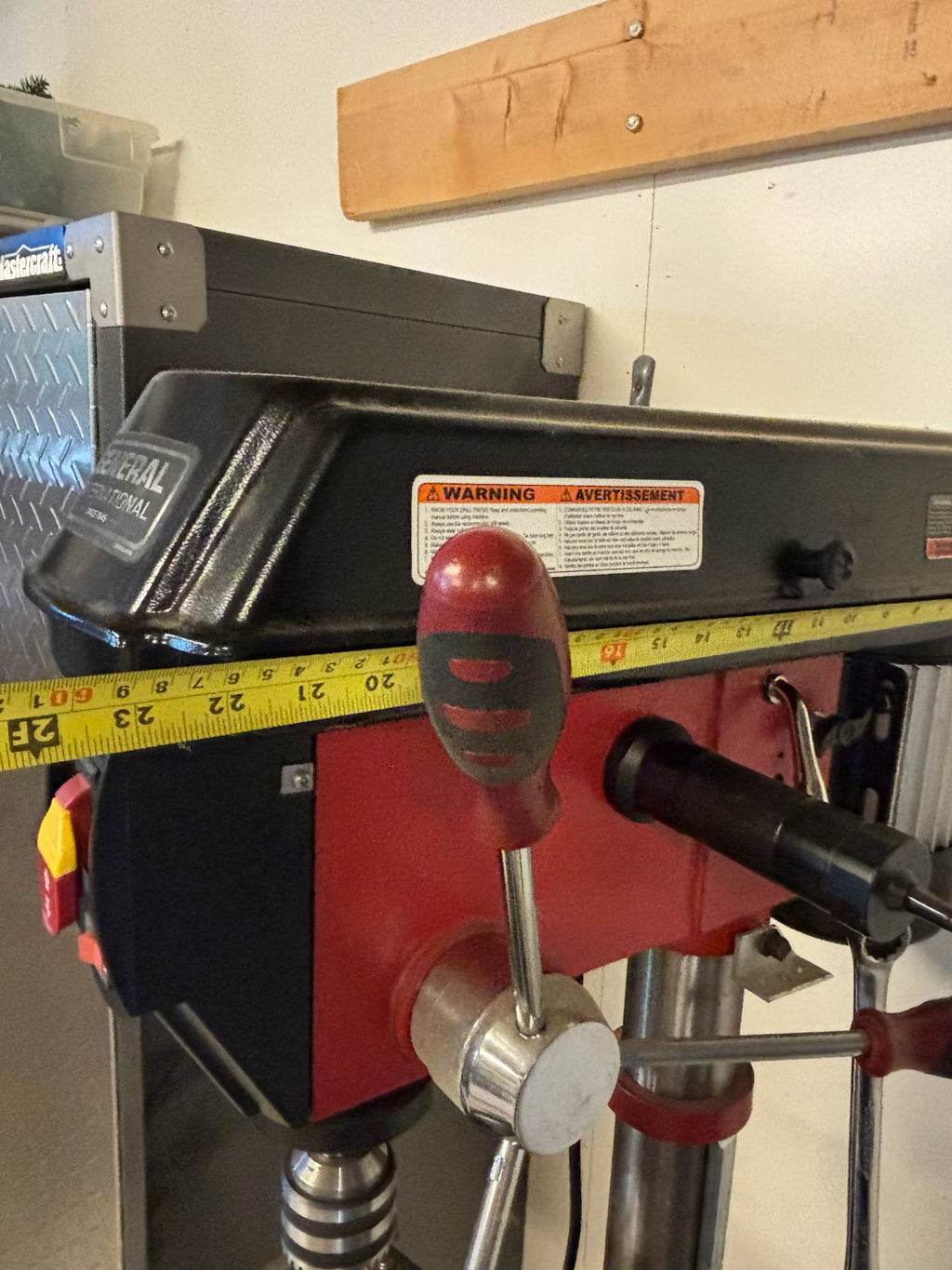 D221 General International drill press and accessories