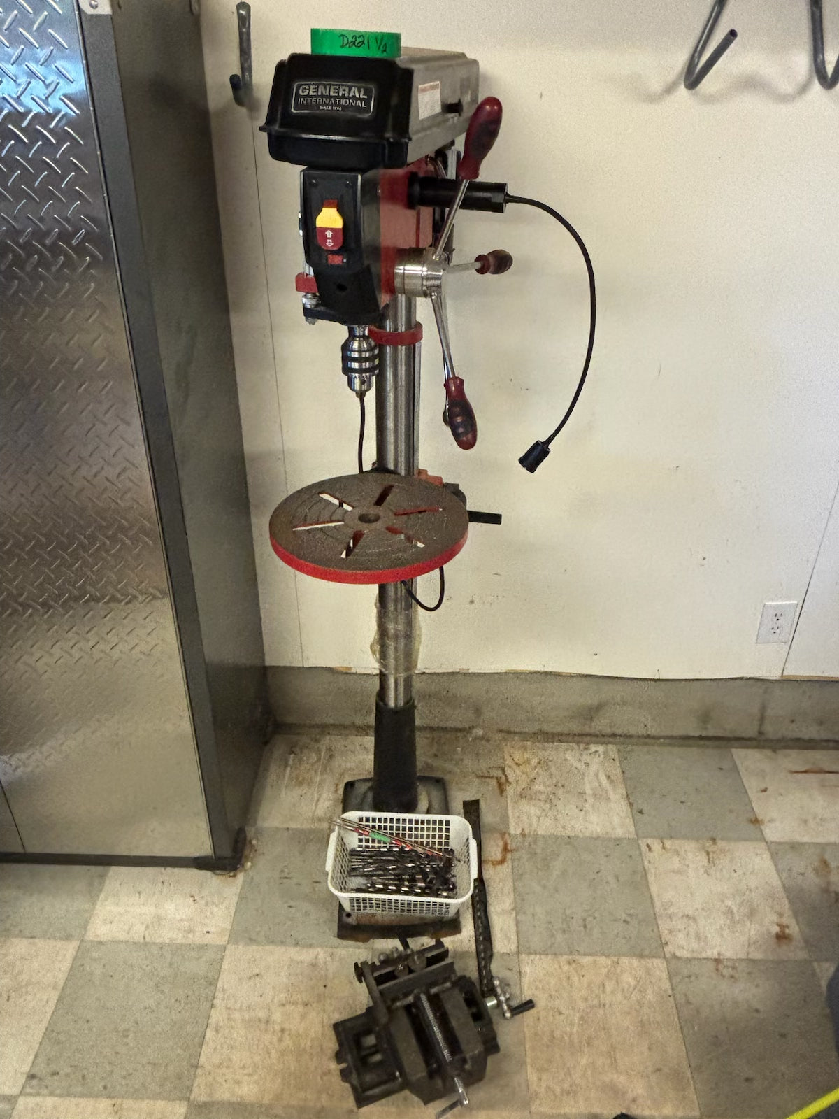 D221 General International drill press and accessories