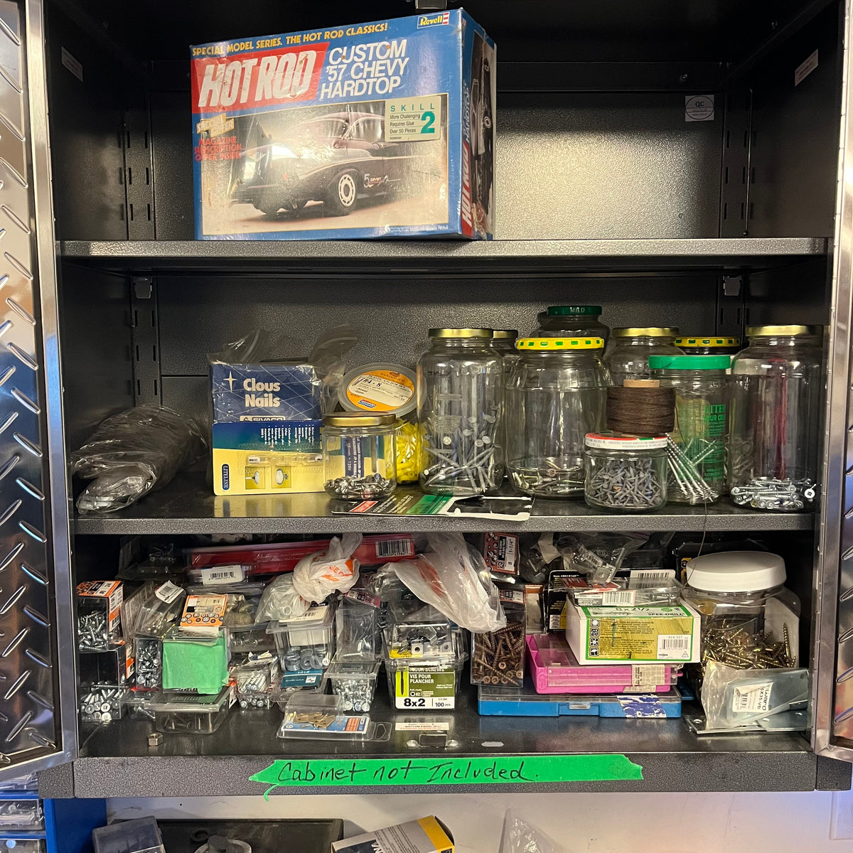 D329 Garage Grouping (screws and more, cabinet NOT included)