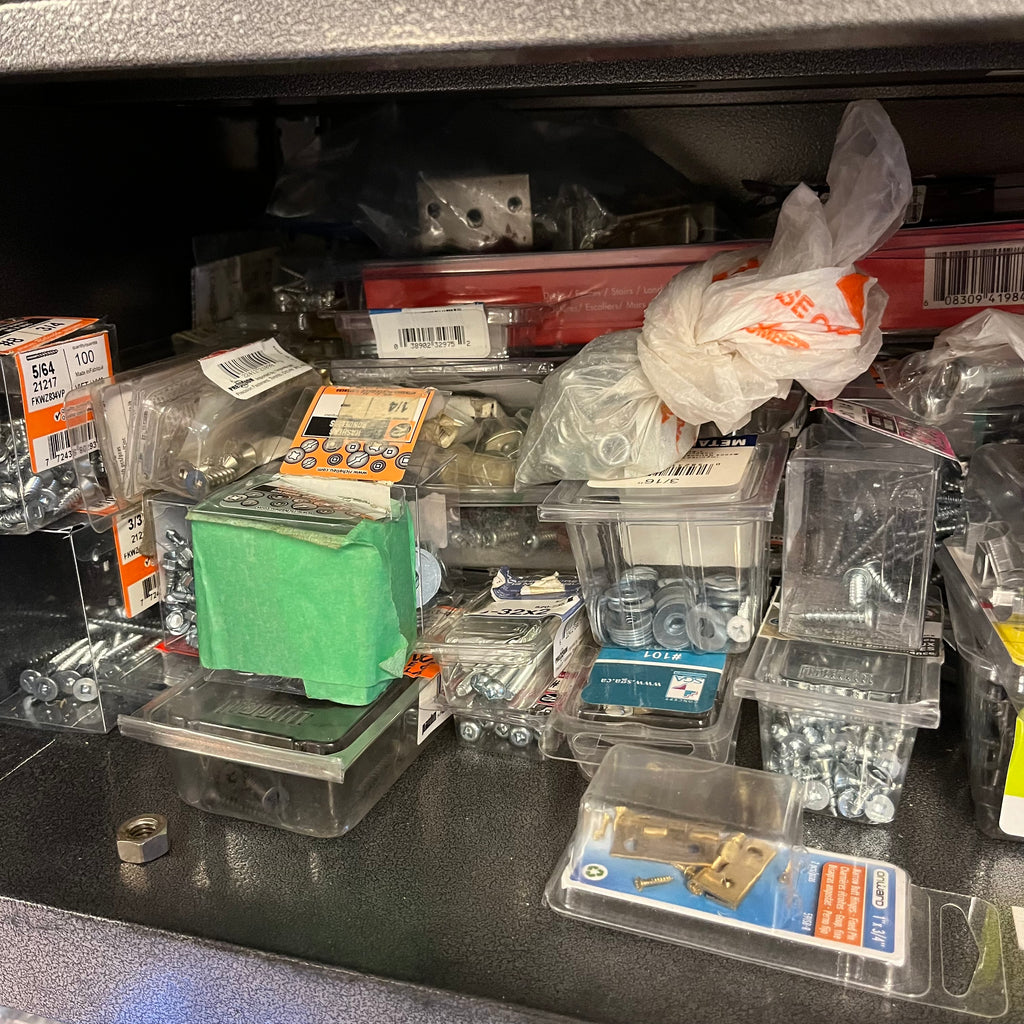 D329 Garage Grouping (screws and more, cabinet NOT included)
