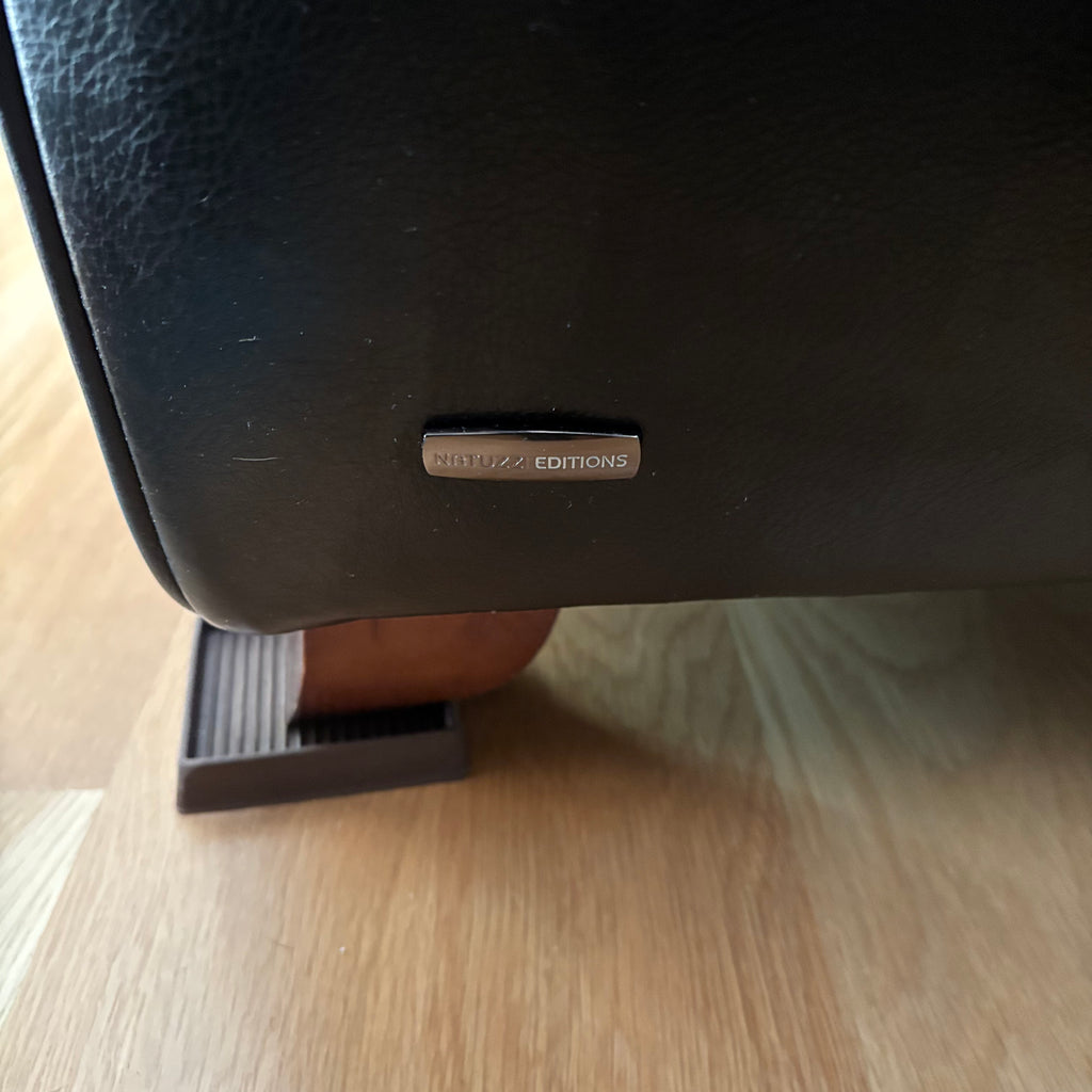 D103 Natuzzi Editions black leather couch