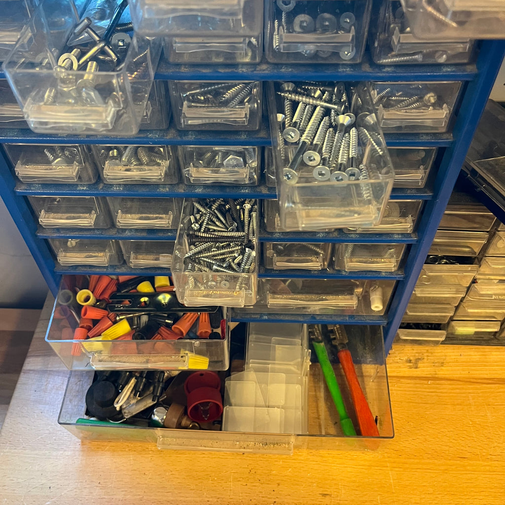D329 Garage Grouping (screws and more, cabinet NOT included)