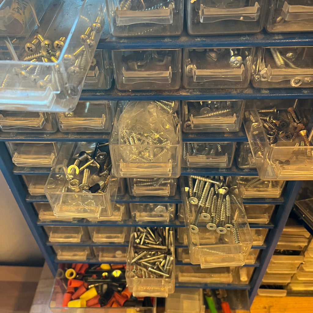 D329 Garage Grouping (screws and more, cabinet NOT included)