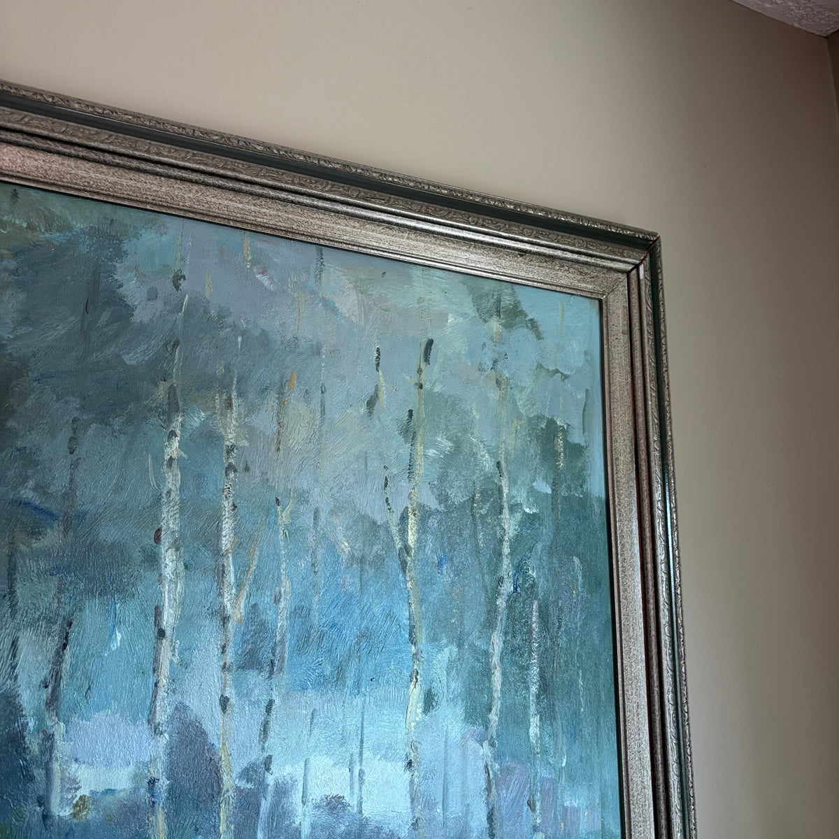 D105 Vintage Winter landscape painting (52" x 40")
