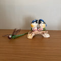 D106 Wooden dragon fly and Capodimonte birds