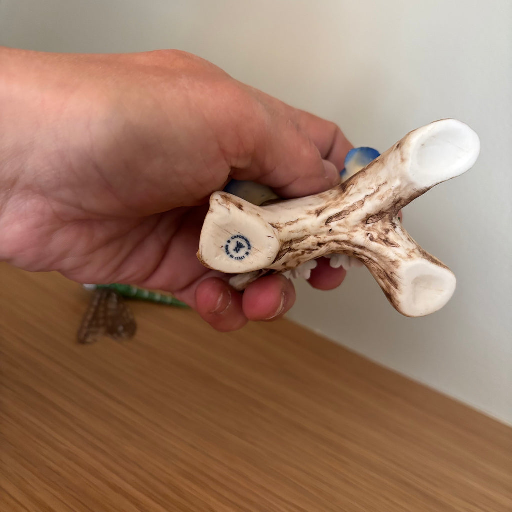 D106 Wooden dragon fly and Capodimonte birds