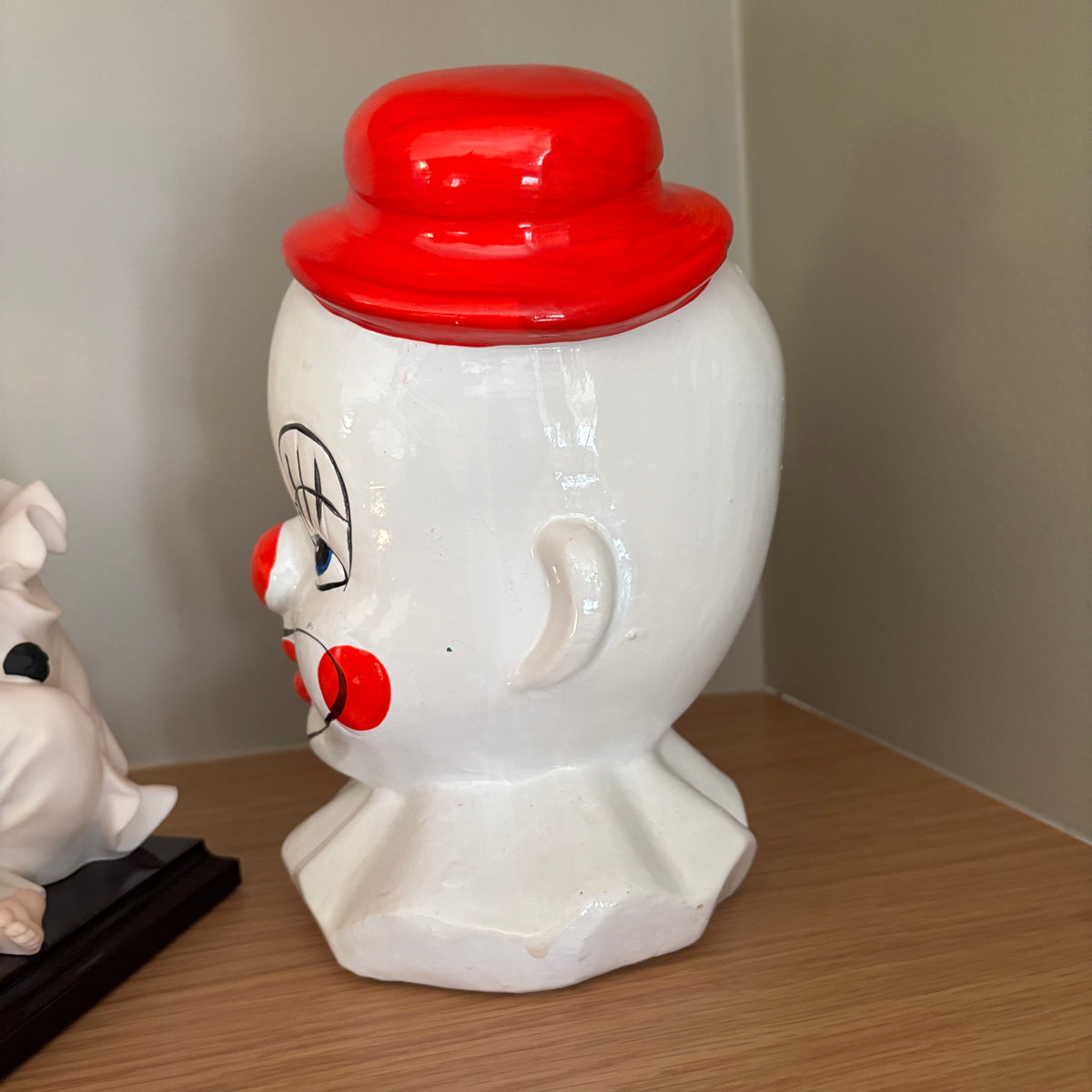 D108 Vintage Clown Grouping (clown piggy bank made in Taiwan and Pierrot "sucking his toe")